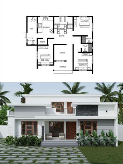 1350 sqft house plan