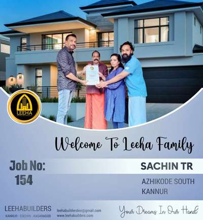 welcome to LEEHA FAMILY ✨️ 🥳 🎊 

Build your Home with *LEEHA BUILDERS* 🏡🏠🏡
നിങ്ങളുടെ സ്വപ്നഭവനം ചെറുതോ വലുതോ ആയികൊള്ളട്ടെ.. കേരളത്തിൽ എവിടെയും തറപ്പണി മുതൽ ഫുൾ ഫിനിഷ് ചെയ്തു കീ കൈമാറുന്നു.

Build your Home with *LEEHA BUILDERS* 🏡🏠🏡

Sqft Rate :1600,1750,1950,2000,2600

FREE PLAN AND ELEVATION
ALL KERALA CONSTRUCTION
ISI CERTIFIED BRANDS ONLY

OUR SERVICE

HOME CONSTRUCTION, INTERIOR WORK, RENOVATION, COMMERCIAL WORKS,LANDSCAPE, WELL, STRUCTURE WORK

Offices : Kannur  kochi
Contact :http://wa.me/+918089902878

#leehabuilders  #leeha_building_design_and_construction  #keralahomeplanners #homedesign #newhome #newhouse #pavingstones #pavingblock #paving #homedesignkerala #homedecor #malappuram #interior #keralagodsowncountry #design #keralagram #keralahomestyle #architecturelovers #keraladesigners #veedu #bhk #keralahomedecor #homesweethome #construction #keralahomedesignz #buildersinkerala #interiordesigner #thrissur #kannur #art #keralaphotography #keralatourism