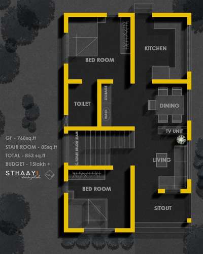 beautiful🏡 Kerala Budget Home Plan 🏡 
Area : 853sqft 
Budget 15Lakhs 

Design credits: @sthaayi_design_lab

REQUIREMENTS 
■ sitout
■ living
■ Dining 
■ 2 bedroom 1attached 
■ c-toilet
■ kitchen
.
.
.
.
.
.
.
#architectures #architecture_best #architecture_lover #archilove #architecture_lovers #architecturestudent #architecture_view #architectskerala #architecture_minimal #homedecorationindia #homesweet #homedesigners #homeideas #homedecorlove #keralahomedesigns #keralainteriordesigns #keralahomeplans #kerala_architect #keralahouse #keralagallery #keralainteriors #keralabusiness #homestudios #homeinterio #homedesigns #homereels #homedesignerslife