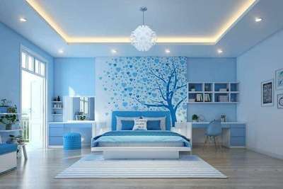 Blue themed interior design 💙