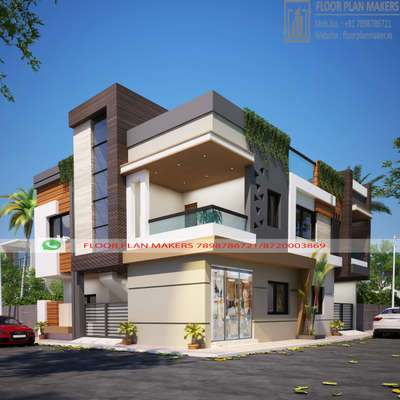 30x40 foot corner elevation design by floor plan makers 
 #ElevationHome 
 #ElevationDesign 
#elevation_ 
#facadedesign 
#CivilEngineer 
#architecturedesigns