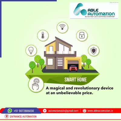 Home Automation 
9072806030
Entrance Automation 
-Automatic Gate 
-Remote shutter
-CCTV
-SOLAR -energy solutions
-Glass Door Automation 
-curtain Automation 

automationable@gmail.comcom