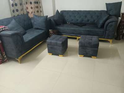 sofa set with puffy  #shivamparasher