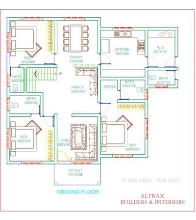3 bhk home
floor area 1578 sqft

price 1800/sqft