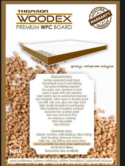 Thomson Woodex-
Premium WPC boards from the house of Tomlukes


 characteristics of woodex
-100% waterproof
-light weight
-zero maintenance
-no cracking or wrapping
-milky shade high gloss which don't need surface finishing

 #woodex #multiwood #woodexkitchen #KitchenInterior