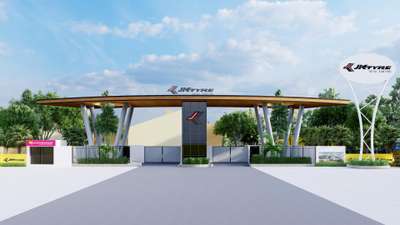 JK TYRE: -MAIN GATE & SECURITY ROOM #Architectural&Interior #gateDesign #acp_design