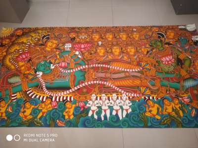Anandasayanam mural painting.Size 8x4 feet for Anil Bengaluru. #muralpainting  #muralpaintingonwall  #muralpaintingoncanvas  #LivingroomDesigns  #WallDecors  #WallPainting