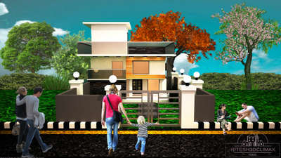 new work 3ds max and photoshop use small home design