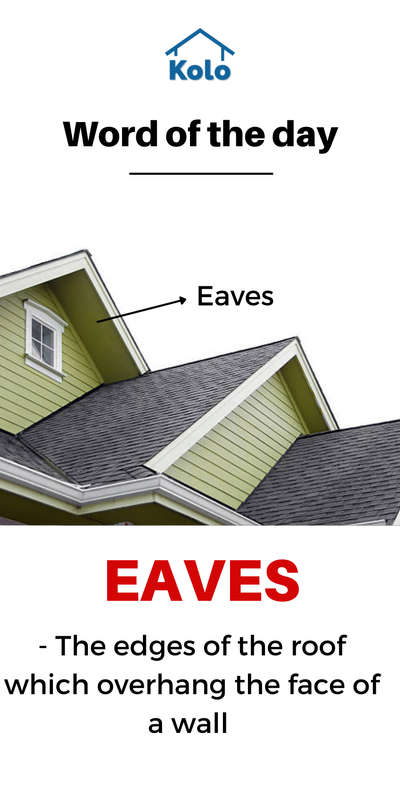 Today's construction word of the day - Eaves
Have you heard this before? 🤔
Learn a new word and increase your construction knowledge! 😁

Learn tips, tricks and details on Home construction with Kolo Education. 👍🏼
If our content helped you, do tell us how in the comments ⤵️
Follow us on Kolo Education to learn more!!!
#expert #education #architecture #construction #wordoftheday #building #interiors #design #home #exterior #kolo-ed #eaves #wotd