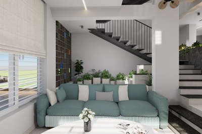 Open living+Dining space -minimal interior design
client@ peringotrukara
--highlights--
Low budget design with tropical+modern theme, minimal wood panel works
steel staircase, open kitchen with breakfast counter 
open living+dining connected spaces 
daylight+ ventilation 
spacious spaces
no gypsum ceiling 
bright interiors
 #Architectural&Interior  #LivingroomDesigns  #spacious  #opendiningroom  #minimalinteriors  #tropicaldesign  #keraladesigns  #simple  #budget  #InteriorDesigner  #openspace