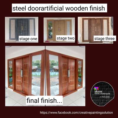 steel door artificial wooden finish 🥰