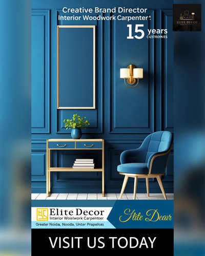 Good Morning!
Elite Decor Interior की ओर से आपको सुंदर सुबह और बेहतरीन दिन की हार्दिक शुभकामनाएँ।
 Transform your space with Elite Decor's premium interior woodwork carpenter services in Greater Noida, Noida! Our expert craftsmen use high-quality wood to create bespoke interior decor solutions that elevate your home's aesthetic and functionality. Visit today and discover the perfect blend of style and functionality for your dream home.