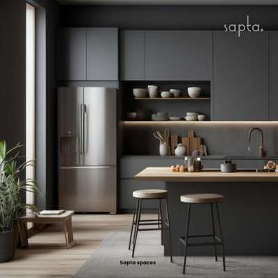 #Modular   #Kitchen .  #Contemporary style .  #monochromatic color  #theme 
contact  for interior designs .