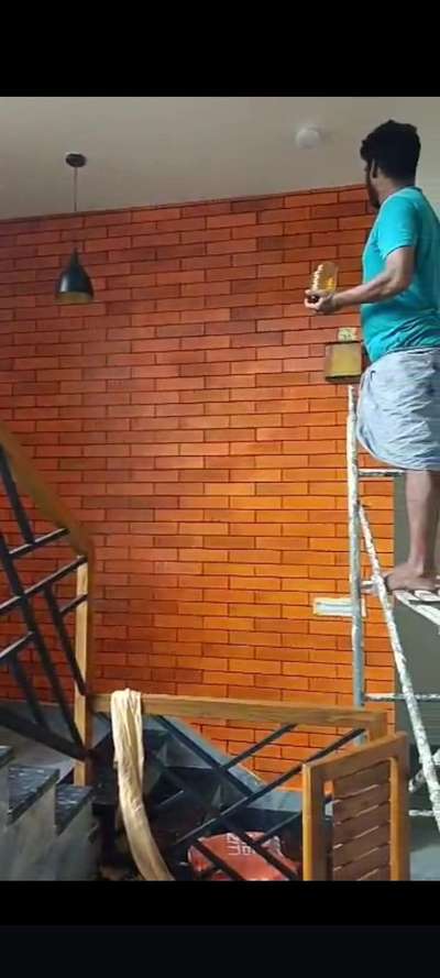 brick design with texture putty...