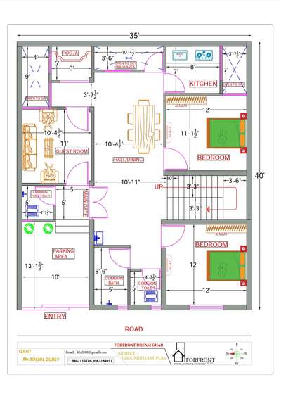फोरफ्रंट Dream घर 
1. घर नक्शा(Floor Plan)
2.बाहरी डिज़ाइन(3D Elevation)
3. इंटीरियर डिज़ाइन(Interior)
4. स्टील डिज़ाइन(Steel Design)
5. इलेक्ट्रिकल नक्शा(Electrical)
6.पलम्बिंग नक्शा(Plumbing)
Note:-घर बनाने को लेकर किसी भी तरीके की समस्या के नीदान के लिए इंजीनियर(हम )से सलाह ले. #FloorPlans  #3d  #3dhouse  #viralkolo  #viralposts  #viral  #trendig  #trendingdesign  #trendiyhome