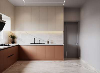 Kitchen.
 Warm tones, modern vibes.
 #KitchenIdeas #KitchenCabinet  #ModularKitchen #KitchenInterior