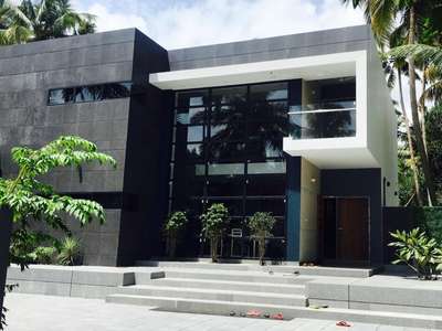 Completed villa work @ Thrissur
 #ContemporaryHouse  #ContemporaryDesigns  #glasswork  #luxuryvilla  #villadesign  #LandscapeDesign  #LandscapeIdeas