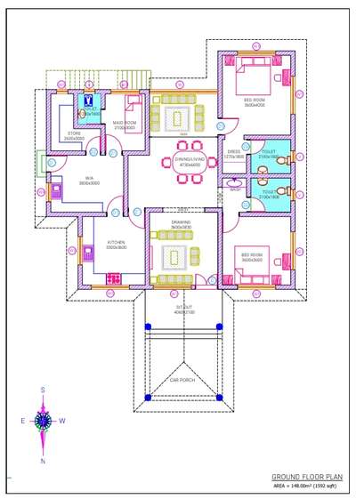 Plan 1590 sft #FloorPlans