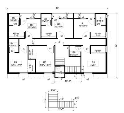 1st floor plan for rent purpose. @ 2 rupee per sq ft.  #Vastushastra  #buildingrules  #FloorPlans  #Architectural&Interior  #rentalhomes  #1stfloor #stairs #EastFacingPlan