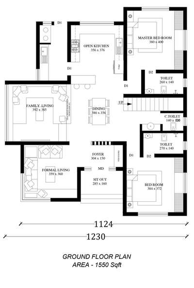 plan with a sunken living.  #FloorPlans