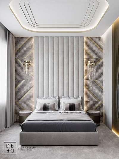 bed with wall design  #InteriorDesigner #furnitures #viralpost