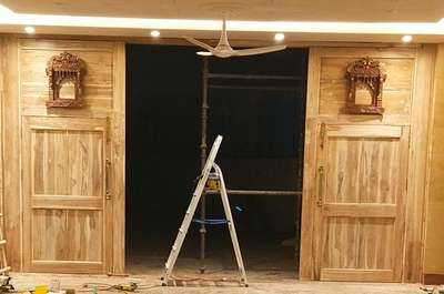 Teak wood carving door
