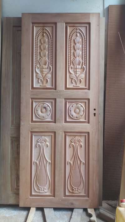 CNC carving work in door.
