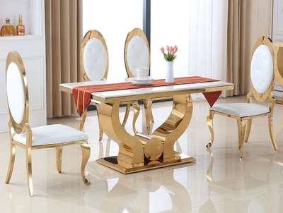 Dining table work progress in stainless steel with PVD coating exclusive design customized available for requirement