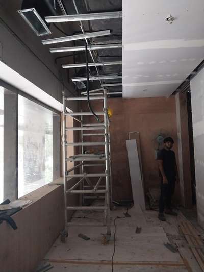 hu.this's new project in Mumbai. work is gypsum wooden polishing pu polish and pu duco and pop