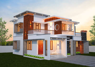 modern exterior 3d drawing