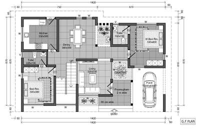 2D Plan# Ground floor Area-1286 sq.ft# first floor Area-769 # Total Area -2055 square feet #wayanad# client :benny