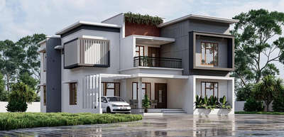 Modern Home 

Instagram id : vector_arch_studio
Sqrt : 2980
Bhk :4

Follow with Us : @vector_arch_studio 
.
.
.
.
.
.
#keralahomes #tropical #home #4bhkhome #modernart #traditionalhome#house #rendering3d #kerala
