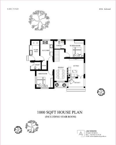 1000 sqft house for small plots. This includes stair room also.  
#HouseDesigns  #Designs #SmallHouse #smallsimplehome