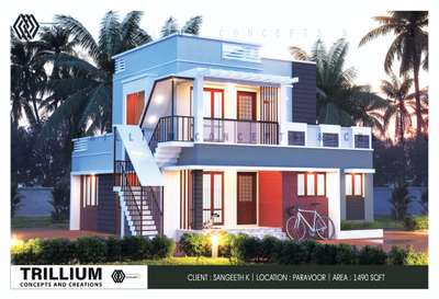 Residential Project with office upstairs
3BHK
1450 Sft
📍 North Paravur
 #simplehome 
 #moderninterior  #budgethomes