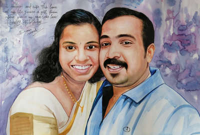 couple watercolor Portrait👨‍👩‍👦💞

To order contact us on Whatsapp 
+91 9778138221
 #watercolor  #framed_painting #gifts