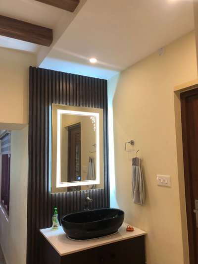 wash basen area  #washbasen #HomeDecor  #ledsensormirror  #wpcframes  #COUNTERTOP