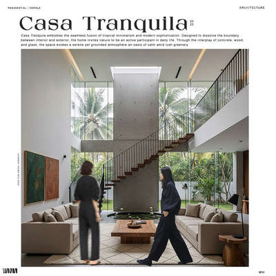 CASA TRANQUILA 
RESIDENTIAL PROJECT -2412sqft
Conceptual 
 #Architectural&Interior #HouseConstruction #Kollam #KeralaStyleHouse #InteriorDesigner