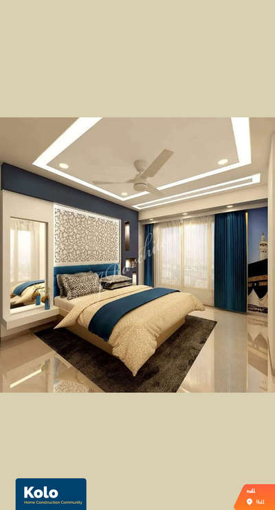 bedroom design interior work for siling back panel flooring