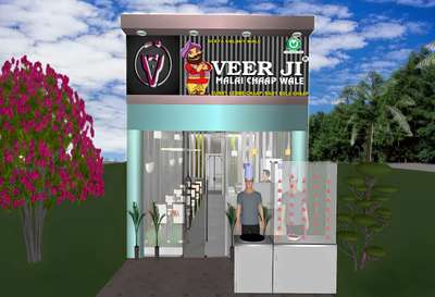 Modern Restaurant 3D front elevation design