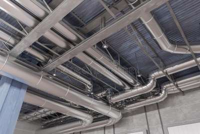 3D rendered illustration of HVAC system and pipes...