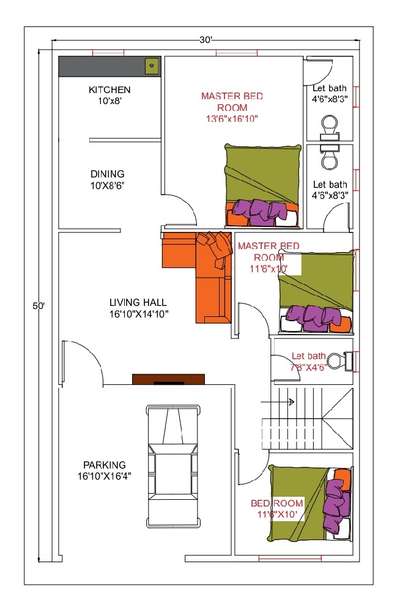 30x50 house plan