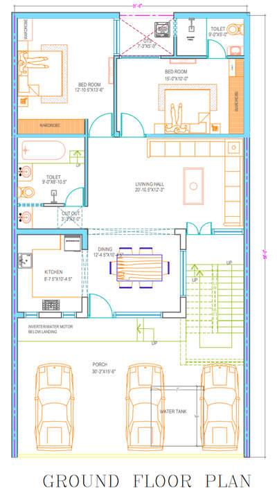 30*60House plan with big parking and modern amenities