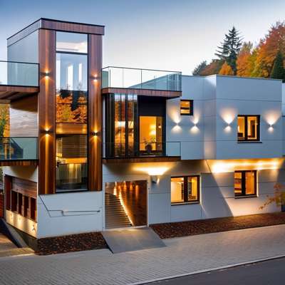 4BHK House Floor Plan Front elevation modern design