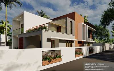Home elevation at Paravoor, Kochi 
 #ElevationDesign  #architecturedesigns  #InteriorDesigner  #FloorPlans  #3D_ELEVATION  #3d  #keralamodernhouses  #modernhome  #ContemporaryHouse  #ContemporaryDesigns