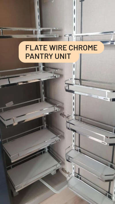 Flate Wire Chrome Deco Mica Pantry Unit Available Contact WhatsApp Or Call 8471040786 #pantry #pantryunitinmodularkitchen #pantryunit #pantrydesign #pantrykitchen #chromefinish #pantrydecomicawhite