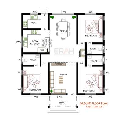 #6centPlot #under1400sqft #buildingplan #3BHK