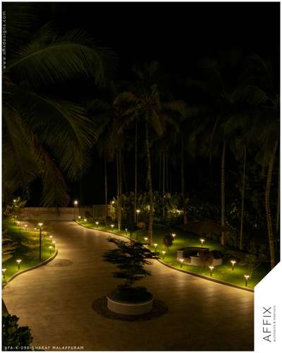 “A masterpiece of light and shadow! This captivating night view highlights the power of design, where every curve and line of the pathway is accentuated by strategic lighting, creating a harmonious dialogue between architecture and nature. #Architect  #architecturedesigns  #kerala_architecture  #LandscapeIdeas  #LandscapeGarden  #LandscapeDesign  #landscapearchitecture