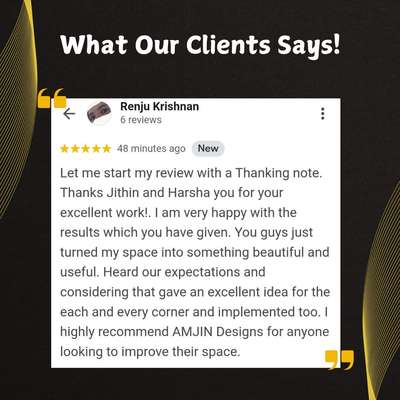 We're so grateful for your kind words and for trusting AMJIN Designs with your space. It was a pleasure bringing your vision to life! ❤️

#Grateful #HappyClients #AMJINDesigns #interiormagic