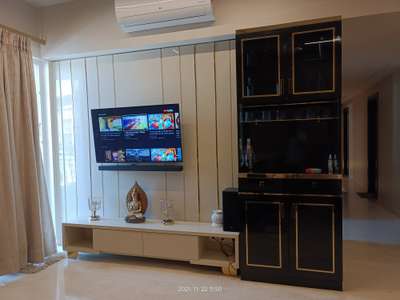 crockery with tv panel . polister polish
 #KhushalInteriorcontractors  #Carpenter