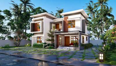 3D elevation                            client name:Thasneem          location:kodugallur                4bhk                                    sqft2000                                      #4BHKPlans #4BHKHouse #ElevationHome